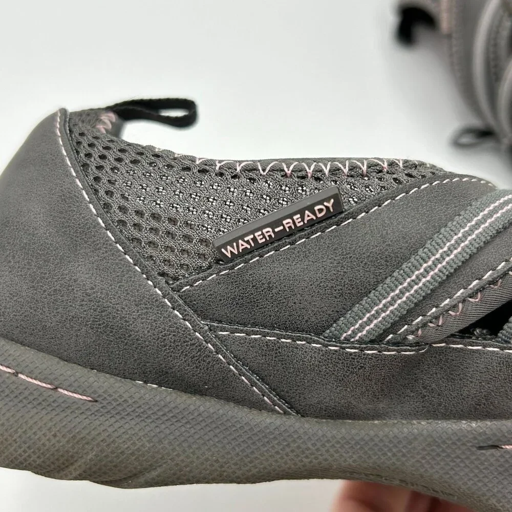 JBU Sport Womens Water Shoes Mesh Evergreen 12M Charcoal Pink